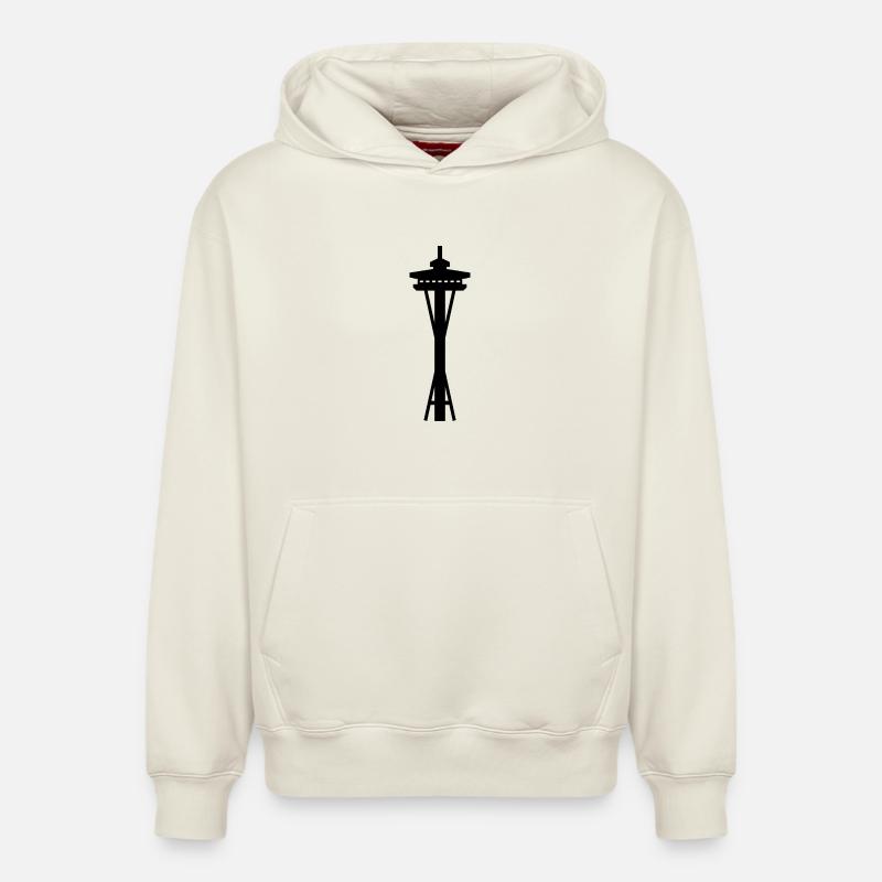 Aiguille spatiale - Sweat à capuche unisexe décontracté en coton biologique – de SPREAD - blanc cassé