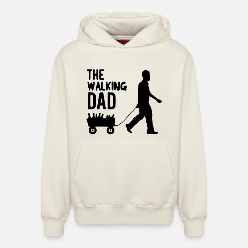 The walking dad - Sweat à capuche unisexe décontracté en coton biologique – de SPREAD - blanc cassé