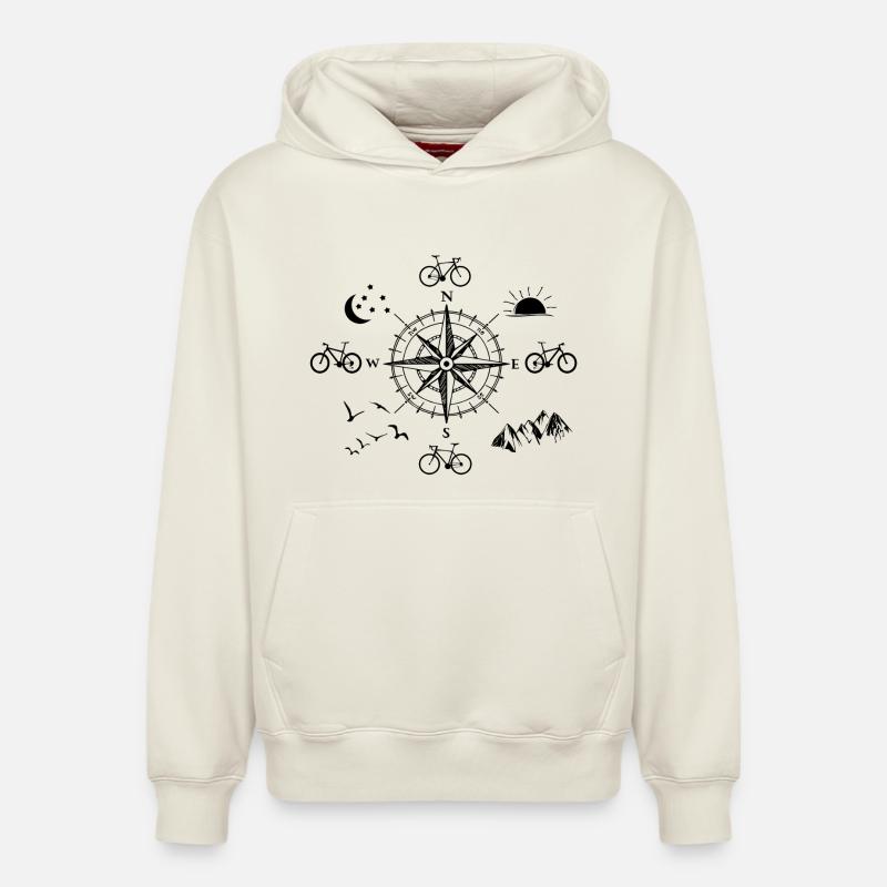 Vélo - Sweat à capuche unisexe décontracté en coton biologique – de SPREAD - blanc cassé