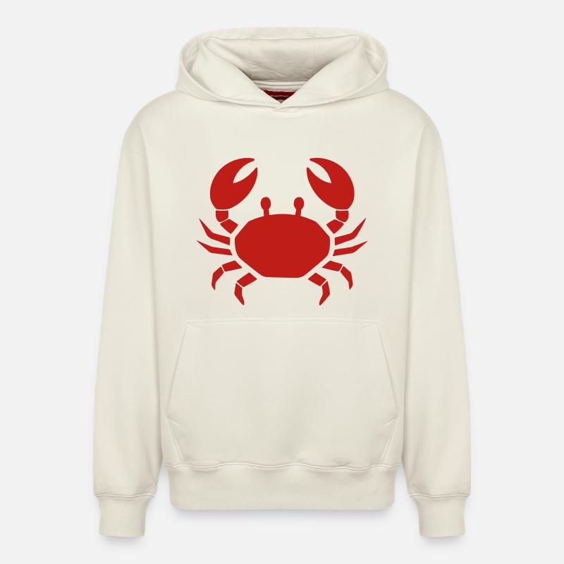 Breloque crabe côtier - Sweat à capuche unisexe décontracté en coton biologique – de SPREAD - blanc cassé