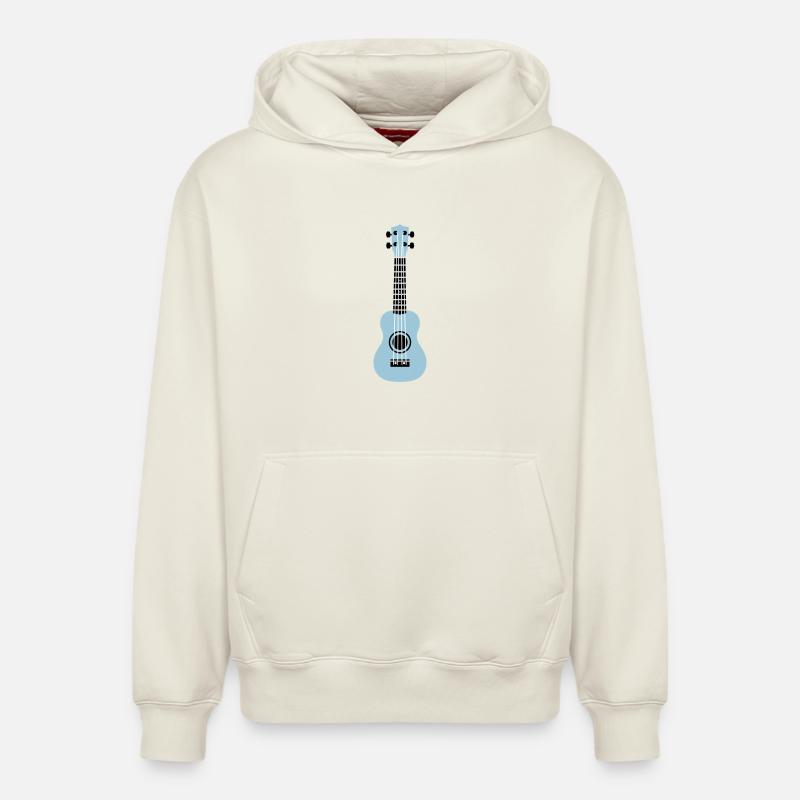 Ukulele - Relaxed Unisex Organic Hoodie – von SPREAD - Naturweiß