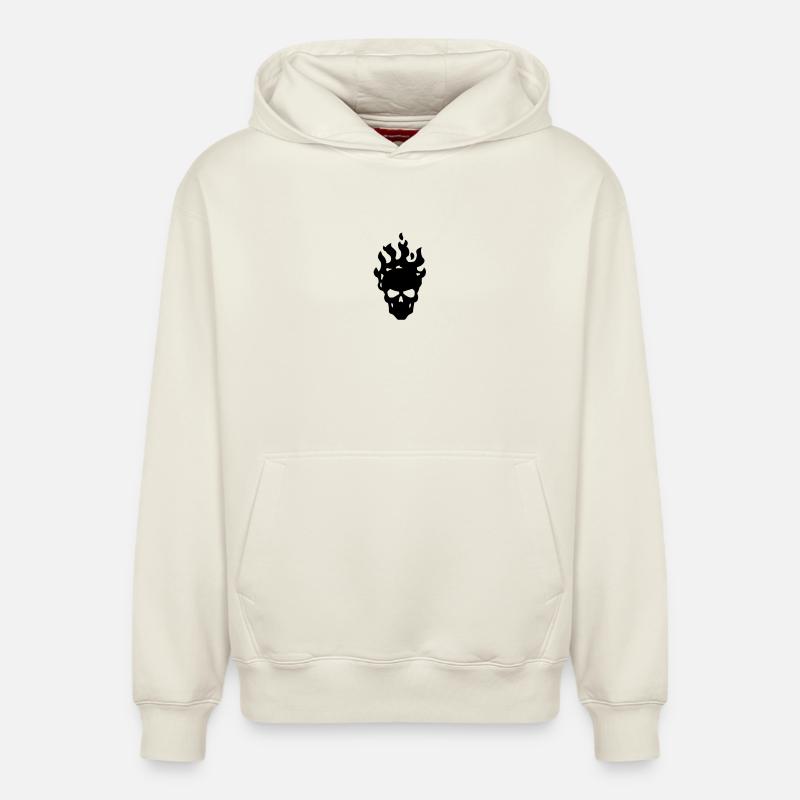 skull - Sweat à capuche unisexe décontracté en coton biologique – de SPREAD - blanc cassé