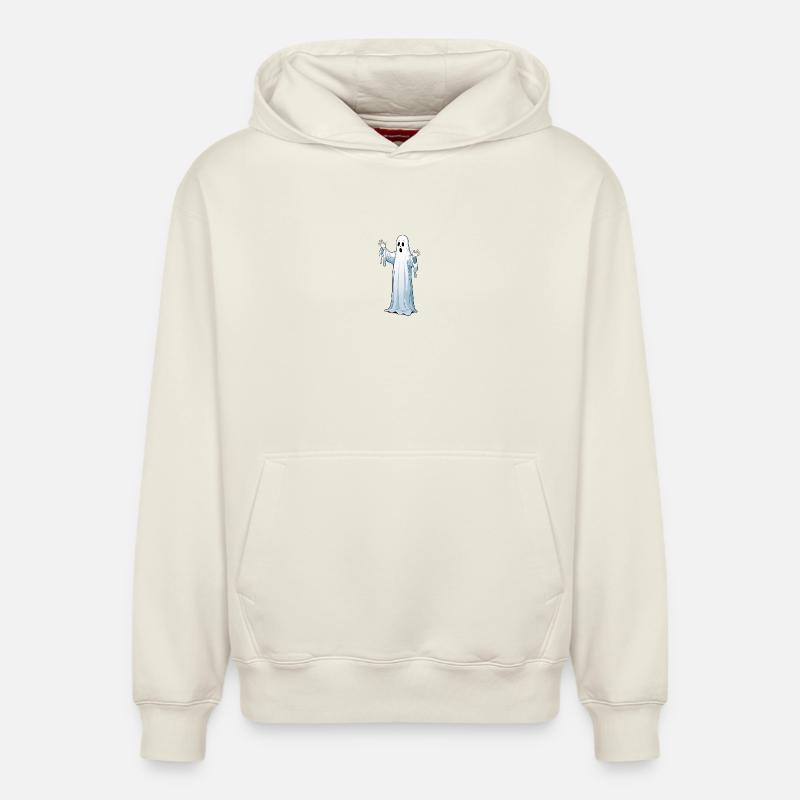 Fantôme d’Halloween - Sweat à capuche unisexe décontracté en coton biologique – de SPREAD - blanc cassé