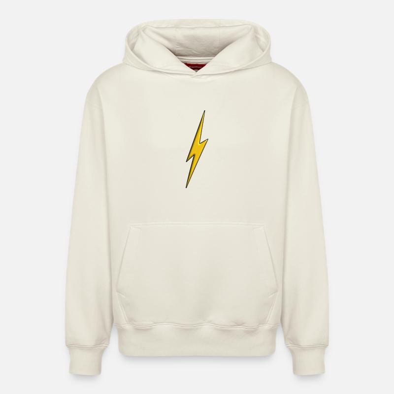 Eclair Jaune 3d - Sweat à capuche unisexe décontracté en coton biologique – de SPREAD - blanc cassé