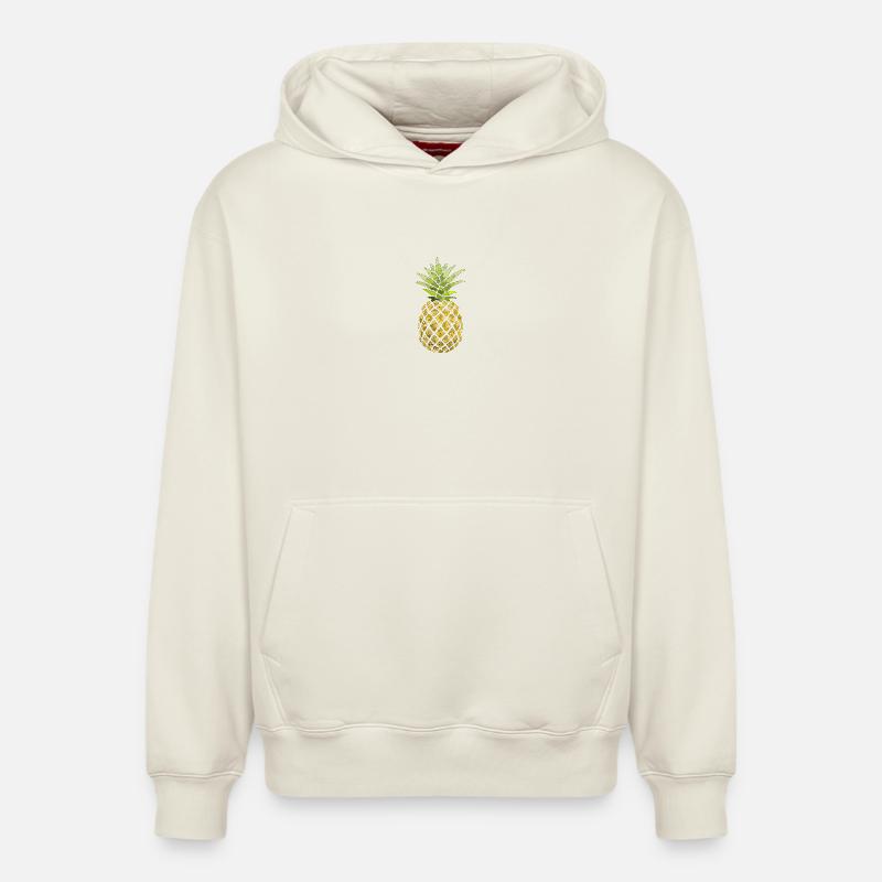 Ananas - Sweat à capuche unisexe décontracté en coton biologique – de SPREAD - blanc cassé
