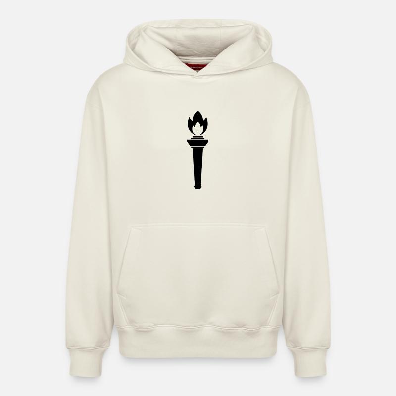 Torche - Sweat à capuche unisexe décontracté en coton biologique – de SPREAD - blanc cassé