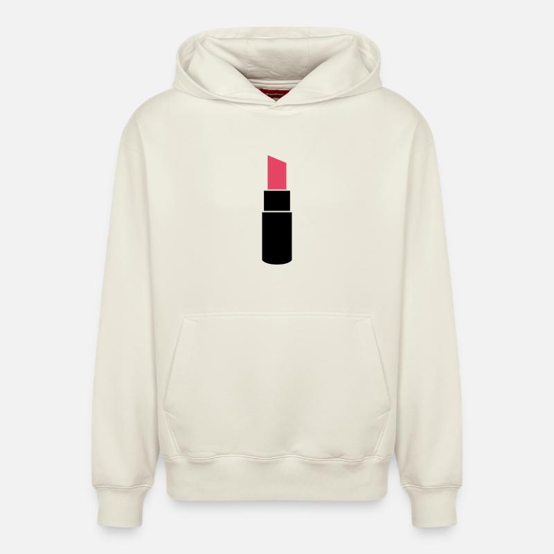 Rouge à lèvres - Sweat à capuche unisexe décontracté en coton biologique – de SPREAD - blanc cassé