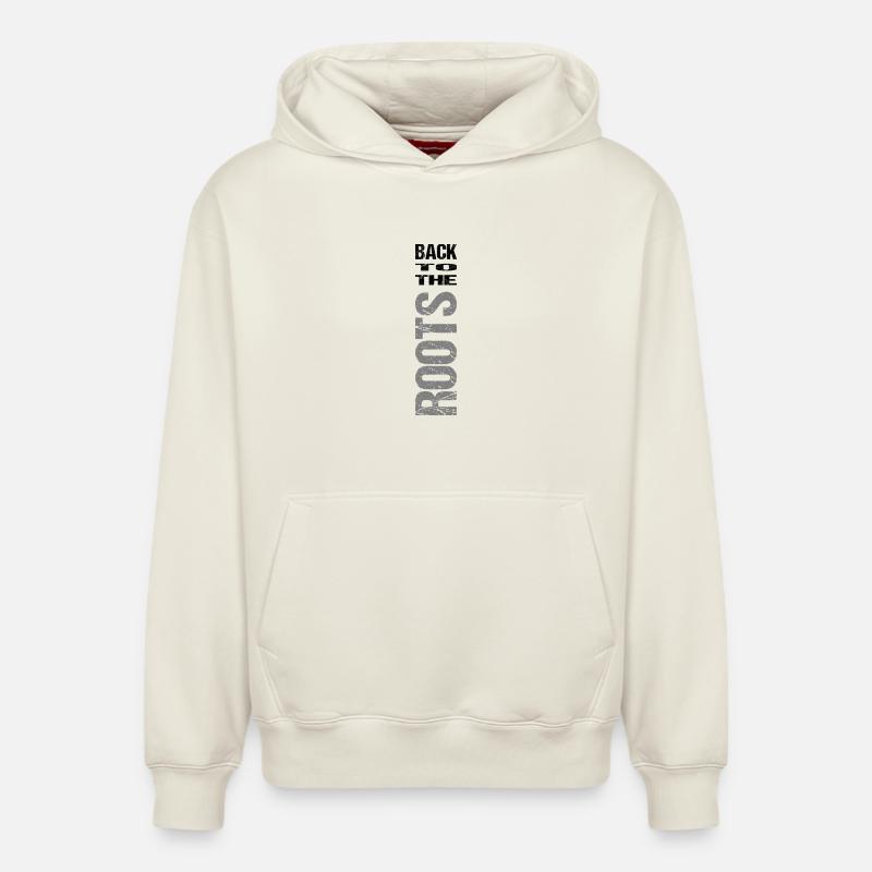 Retour aux sources - Sweat à capuche unisexe décontracté en coton biologique – de SPREAD - blanc cassé