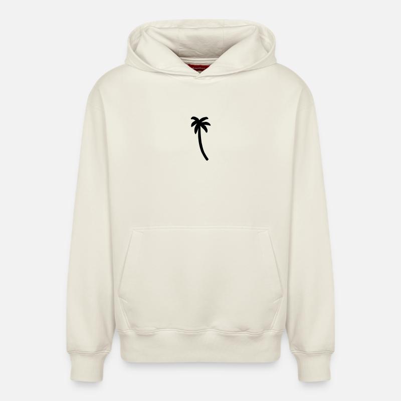 Palmier - Sweat à capuche unisexe décontracté en coton biologique – de SPREAD - blanc cassé