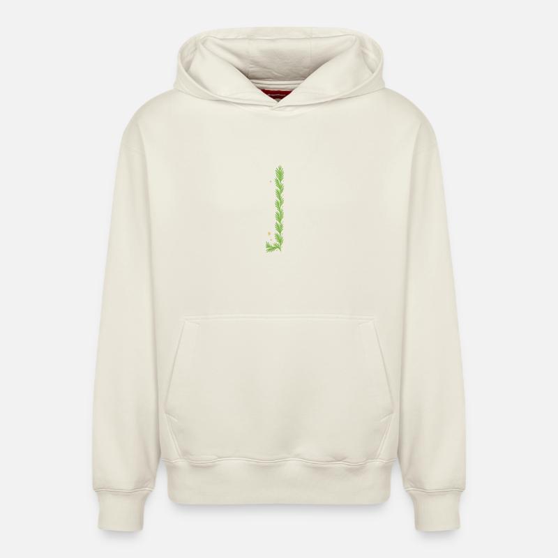 Spirale verticale de fougère de Noël - Sweat à capuche unisexe décontracté en coton biologique – de SPREAD - blanc cassé
