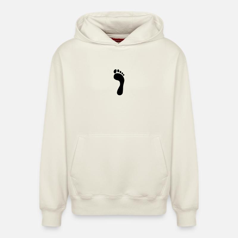 Pied - Sweat à capuche unisexe décontracté en coton biologique – de SPREAD - blanc cassé