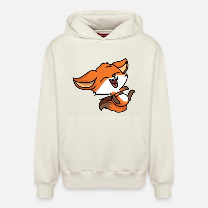 Renard rieur - Sweat à capuche unisexe décontracté en coton biologique – de SPREAD - blanc cassé