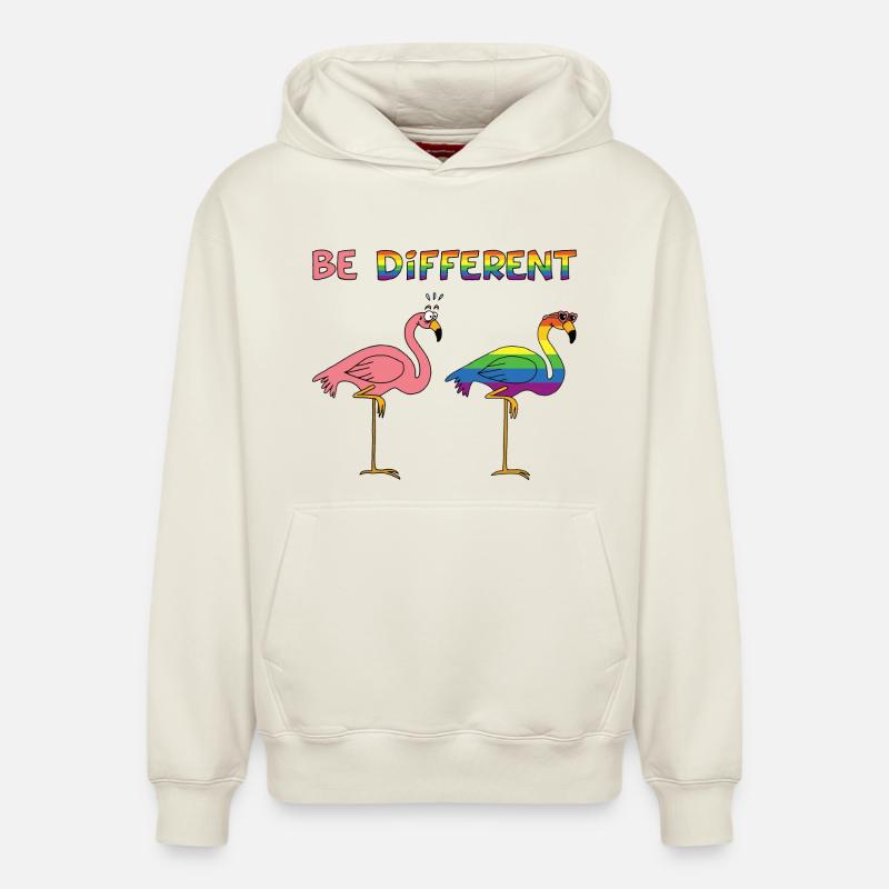 être différent - Sweat à capuche unisexe décontracté en coton biologique – de SPREAD - blanc cassé