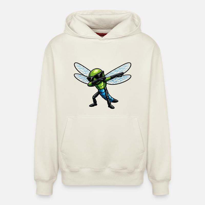 Dab de la Libellule - Sweat à capuche unisexe décontracté en coton biologique – de SPREAD - blanc cassé
