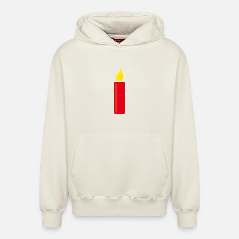 Bougie | 1er Avent - Sweat à capuche unisexe décontracté en coton biologique – de SPREAD - blanc cassé
