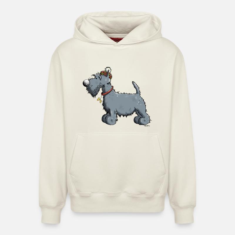 Terrier écossais - Scottish Terrier - Sweat à capuche unisexe décontracté en coton biologique – de SPREAD - blanc cassé