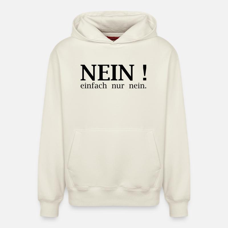 Non! Juste non. - Sweat à capuche unisexe décontracté en coton biologique – de SPREAD - blanc cassé