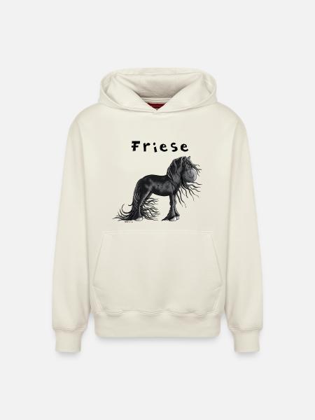 Niedliches Friesenpferd - Relaxed Unisex Organic Hoodie – von SPREAD - Naturweiß