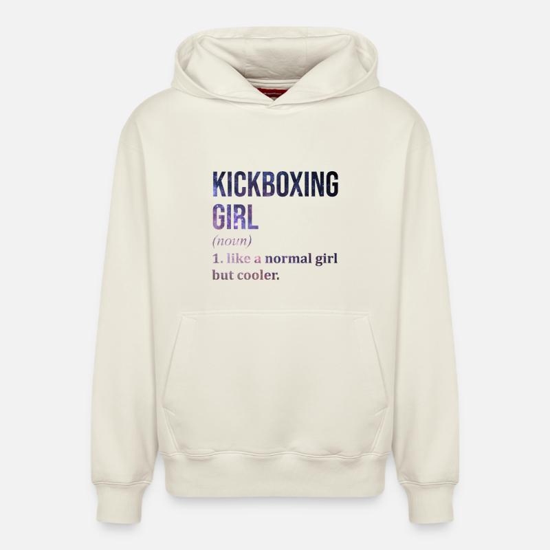 Kickboxing - Sweat à capuche unisexe décontracté en coton biologique – de SPREAD - blanc cassé