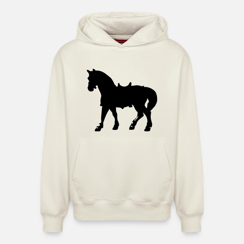 Cheval - Sweat à capuche unisexe décontracté en coton biologique – de SPREAD - blanc cassé