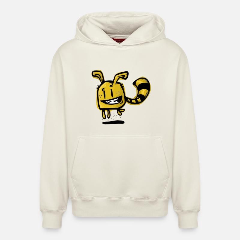 bizarre jaune - Sweat à capuche unisexe décontracté en coton biologique – de SPREAD - blanc cassé