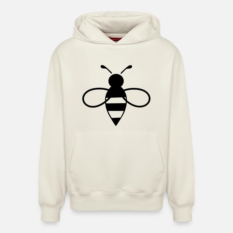 Abeille noire - Sweat à capuche unisexe décontracté en coton biologique – de SPREAD - blanc cassé