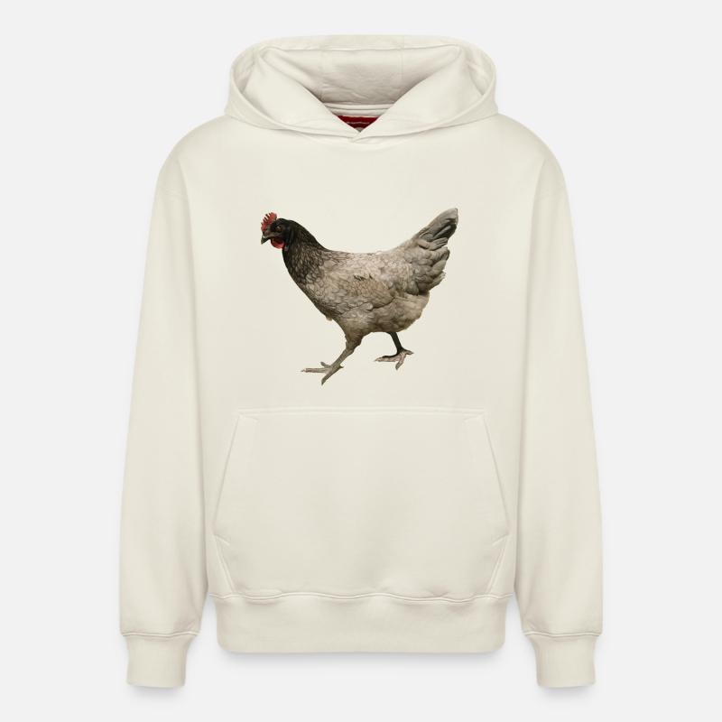 poulet gris - Sweat à capuche unisexe décontracté en coton biologique – de SPREAD - blanc cassé