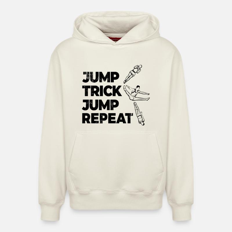 Répétition de trampoline - Sweat à capuche unisexe décontracté en coton biologique – de SPREAD - blanc cassé