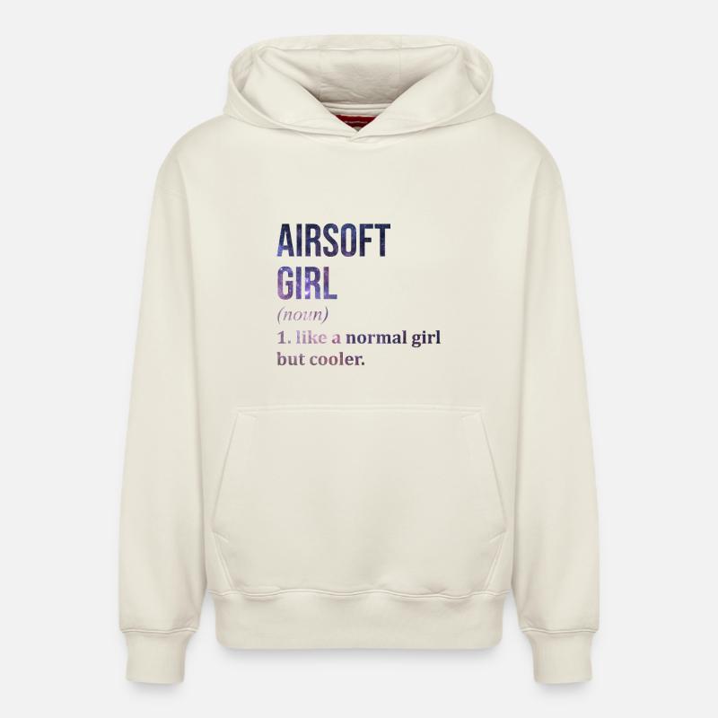 L’airsoft - Sweat à capuche unisexe décontracté en coton biologique – de SPREAD - blanc cassé