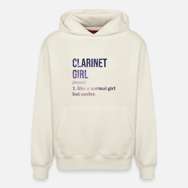 clarinette - Sweat à capuche unisexe décontracté en coton biologique – de SPREAD - blanc cassé