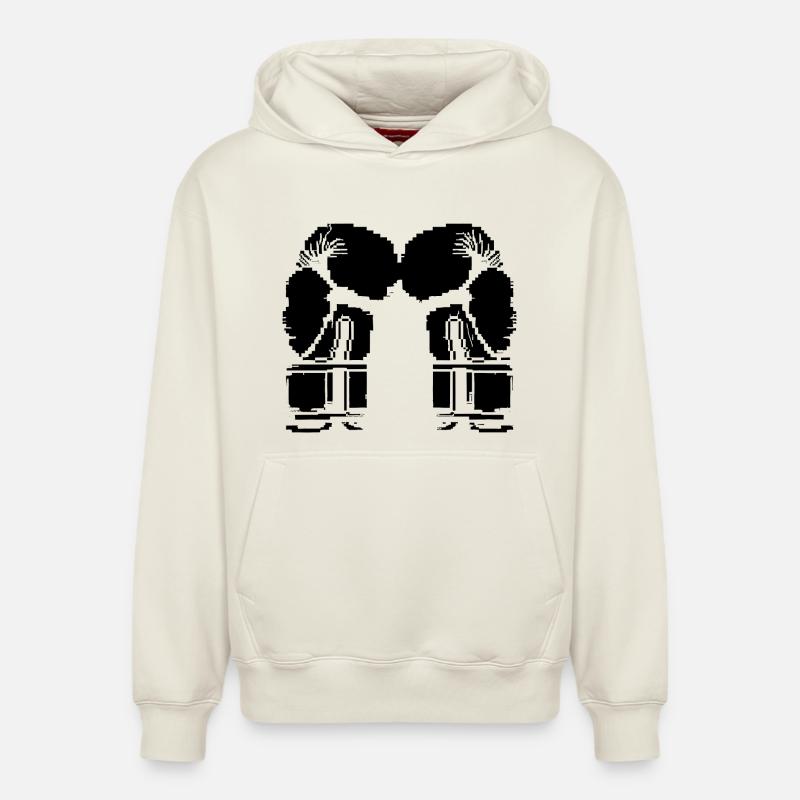 Gants de kickboxing Pixel Graphic - Sweat à capuche unisexe décontracté en coton biologique – de SPREAD - blanc cassé