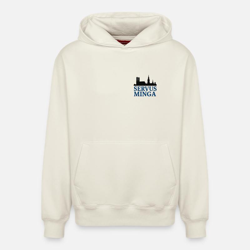 Servus Minga Silhouette Design - Sweat à capuche unisexe décontracté en coton biologique – de SPREAD - blanc cassé