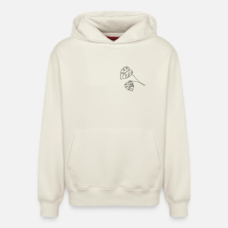 Monstera - Sweat à capuche unisexe décontracté en coton biologique – de SPREAD - blanc cassé