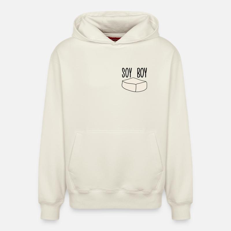 GARÇON DE SOJA - Sweat à capuche unisexe décontracté en coton biologique – de SPREAD - blanc cassé