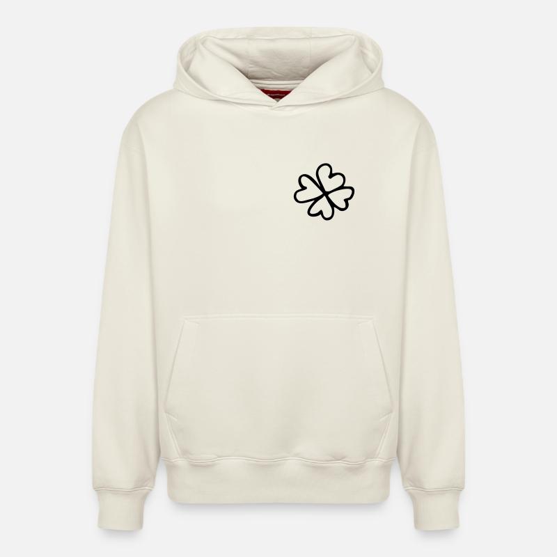 cloverleaf - Sweat à capuche unisexe décontracté en coton biologique – de SPREAD - blanc cassé