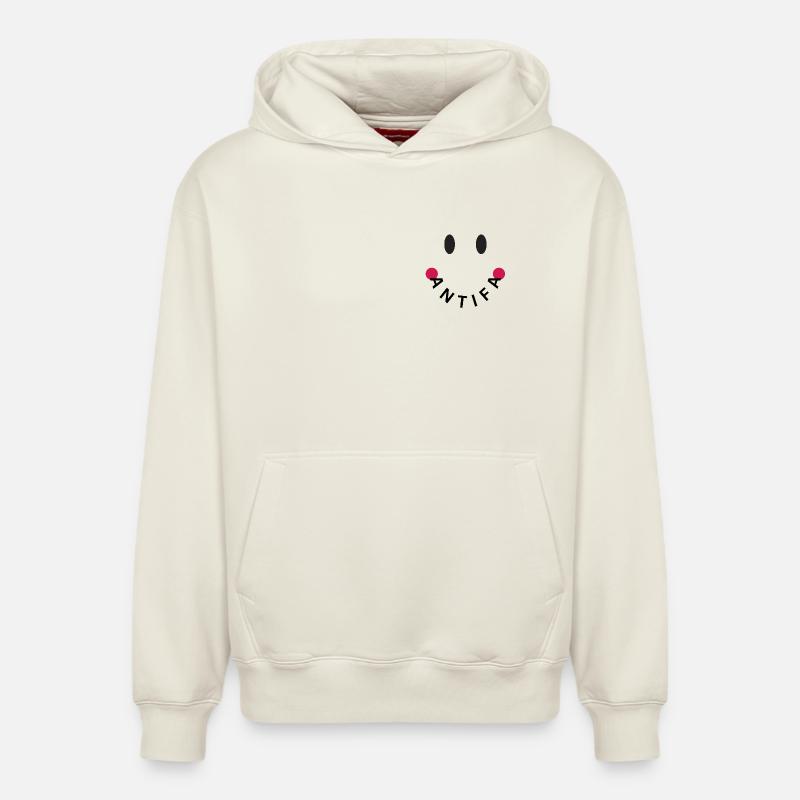 Original Antifa amical - Sweat à capuche unisexe décontracté en coton biologique – de SPREAD - blanc cassé