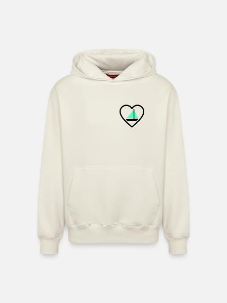Cuore Vela – Passione Navigazione - Relaxed Unisex Organic Hoodie – by SPREAD - off white