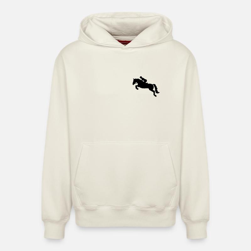 Springreiten - Relaxed Unisex Organic Hoodie – von SPREAD - Naturweiß