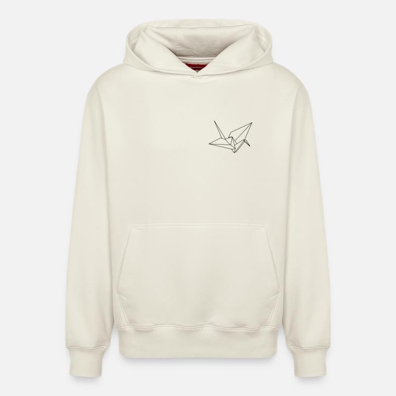 oiseau - Sweat à capuche unisexe décontracté en coton biologique – de SPREAD - blanc cassé