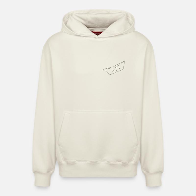 bateau - Sweat à capuche unisexe décontracté en coton biologique – de SPREAD - blanc cassé