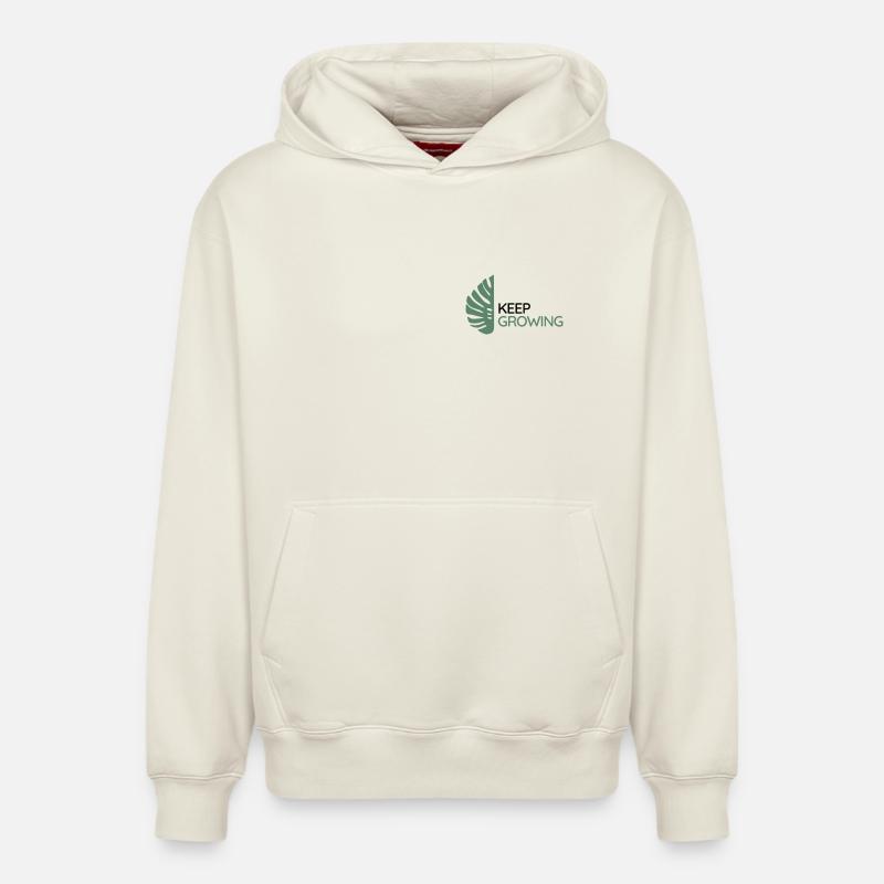 Monstera - Continue de grandir - Sweat à capuche unisexe décontracté en coton biologique – de SPREAD - blanc cassé