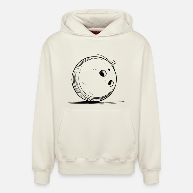 Dessin de boule de bowling - Sweat à capuche unisexe décontracté en coton biologique – de SPREAD - blanc cassé
