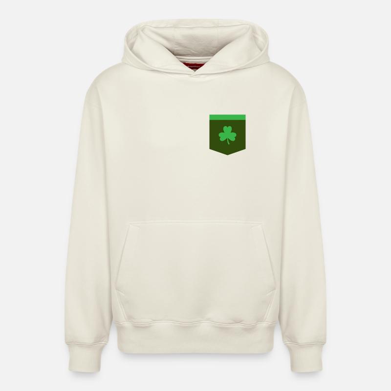 St Patricks Day - Poche - Sweat à capuche unisexe décontracté en coton biologique – de SPREAD - blanc cassé