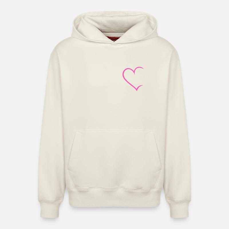 Cœur ouvert - Sweat à capuche unisexe décontracté en coton biologique – de SPREAD - blanc cassé