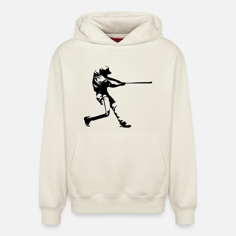 Conception de baseball - Sweat à capuche unisexe décontracté en coton biologique – de SPREAD - blanc cassé