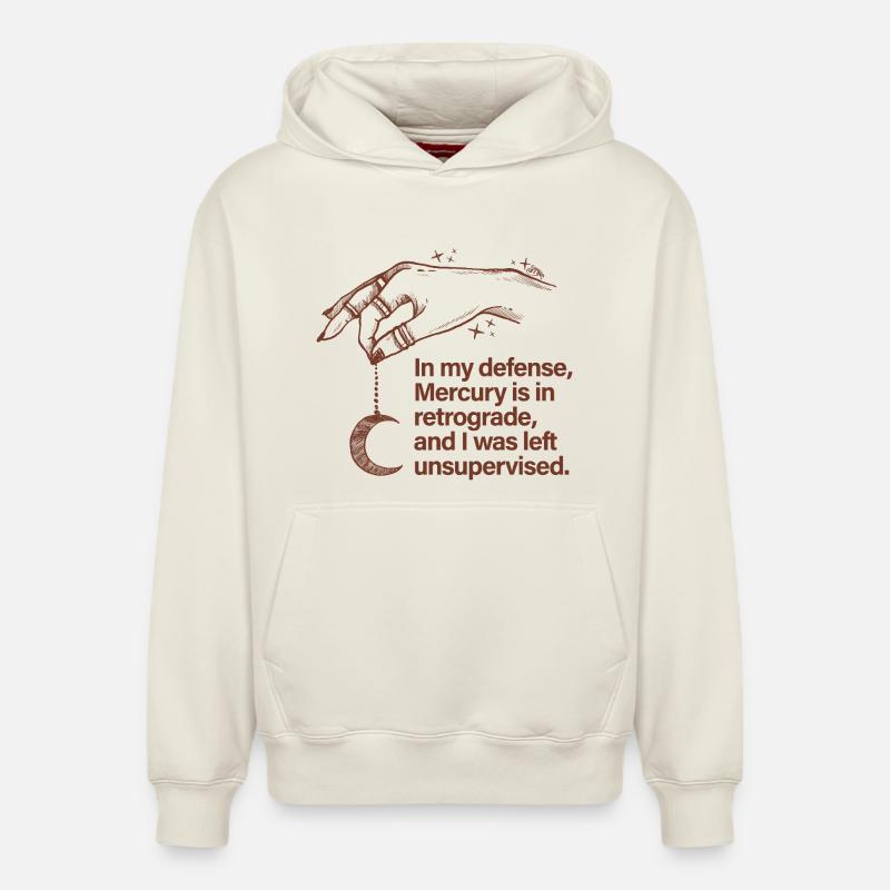 Mercure rétrograde - Sweat à capuche unisexe décontracté en coton biologique – de SPREAD - blanc cassé