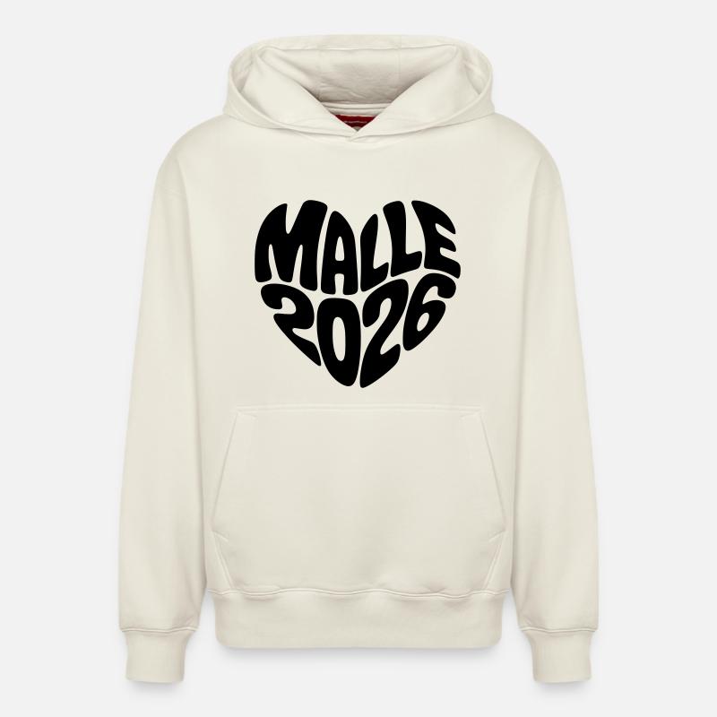 Malle 2026 - Sweat à capuche unisexe décontracté en coton biologique – de SPREAD - blanc cassé