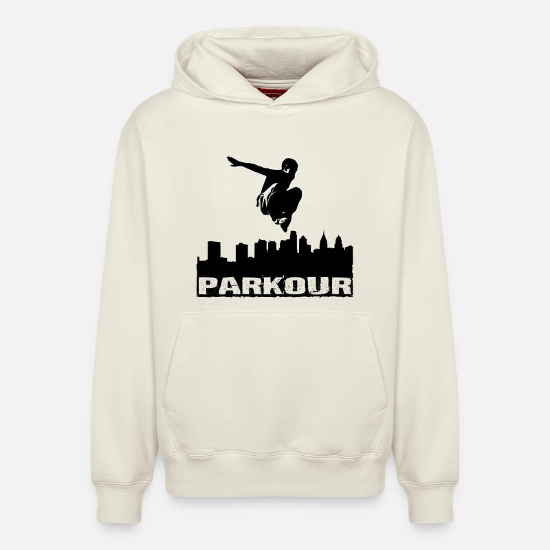 Parkour - Sweat à capuche unisexe décontracté en coton biologique – de SPREAD - blanc cassé