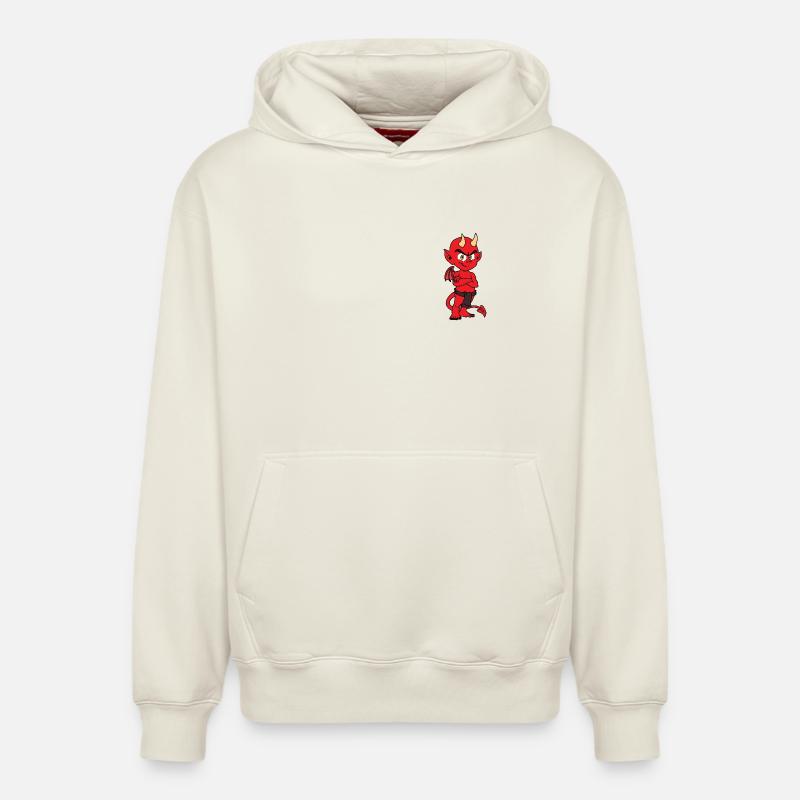 Petit diable - Sweat à capuche unisexe décontracté en coton biologique – de SPREAD - blanc cassé