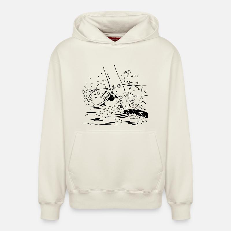 Nageur - Sweat à capuche unisexe décontracté en coton biologique – de SPREAD - blanc cassé